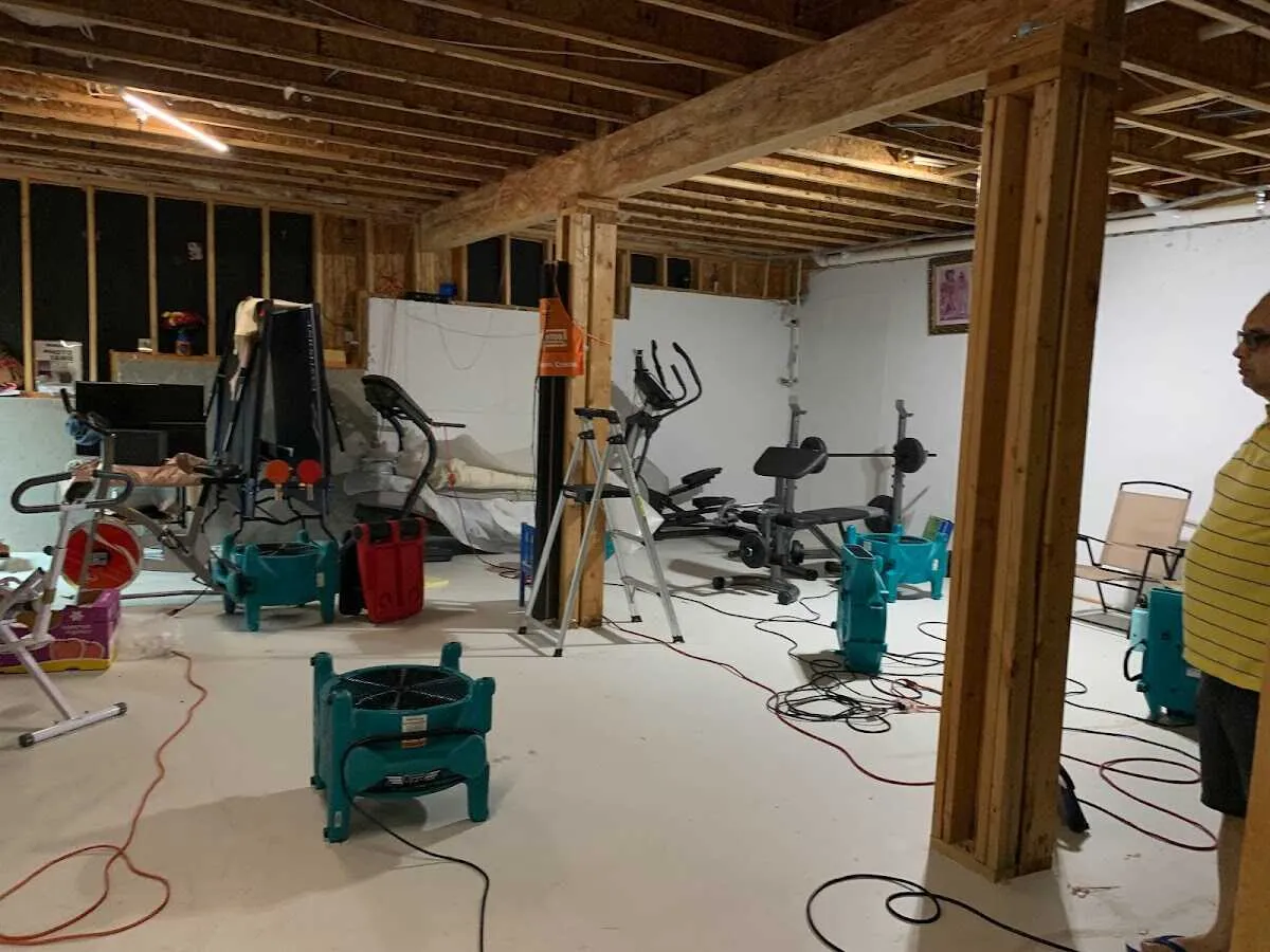 Basement drying equipment setup for Structural Drying in Iowa Park